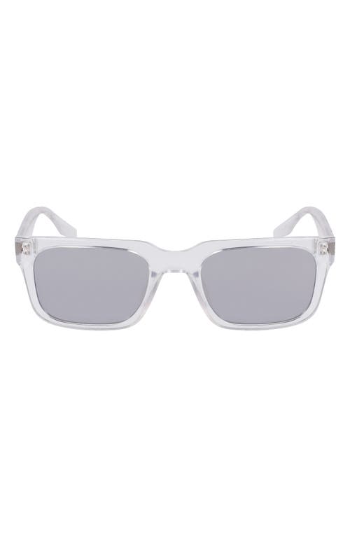 Fluidity 52mm Rectangular Sunglasses in Crystal Clear