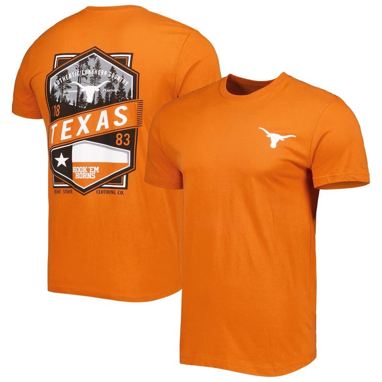 Flogrown Texas Orange Texas Longhorns Double Diamond Crest T-shirt In Burnt Orange