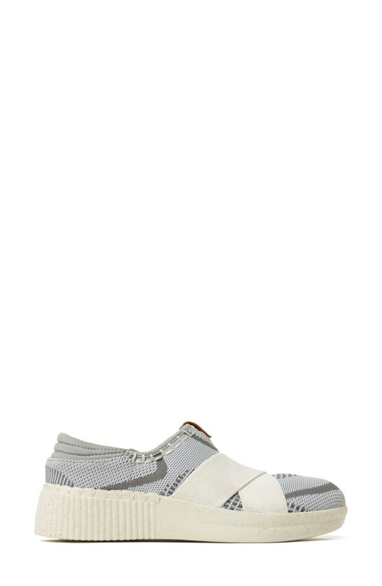 Dearfoams Livie Cross Strap Knit Slip-on Sneaker In Light Grey