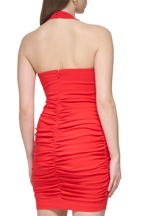 Shop Guess Cutout Halter Dress In Red