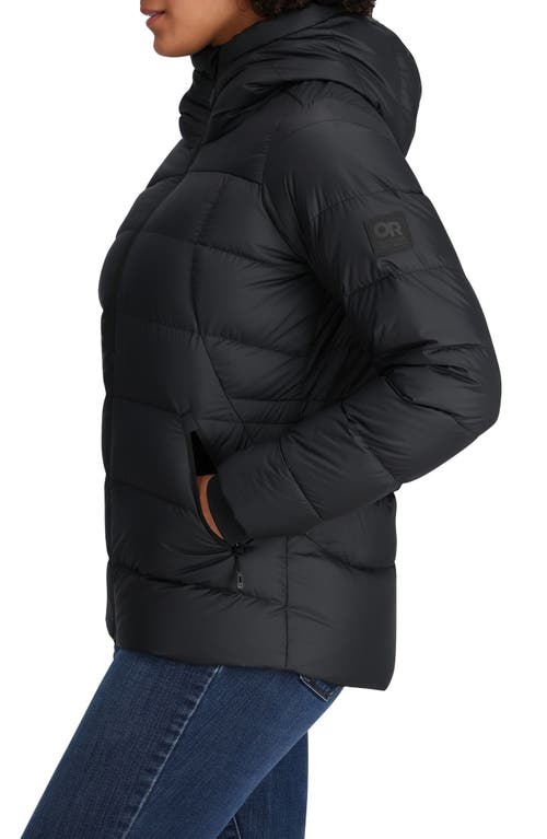 Outdoor Research Coldfront Hooded 700 Fill Power Down Puffer Jacket In Solid Black
