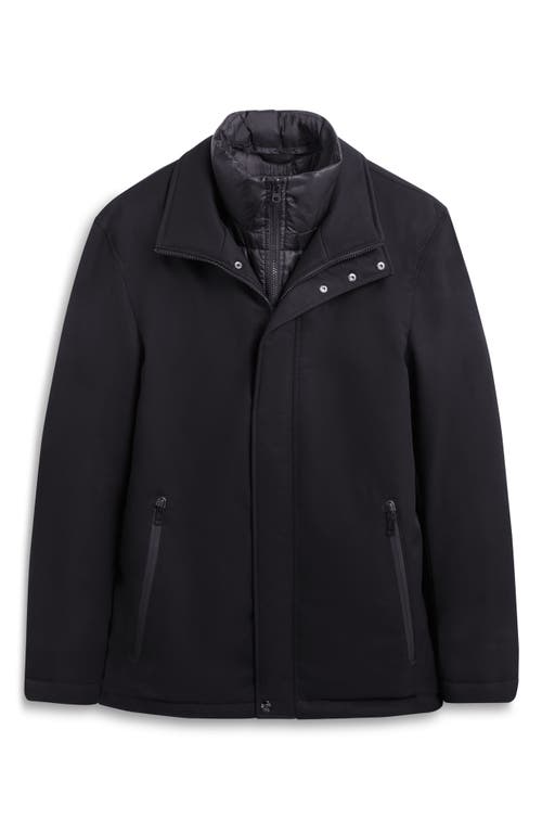 Shop Bugatchi Water Repellent Twill Jacket With Bib In Caviar