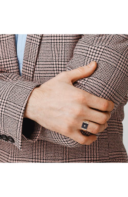 Delmar Onyx & Diamond Square Ring In Gold/black