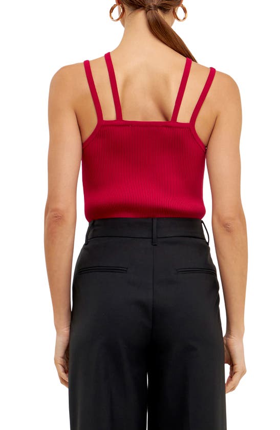 Shop Endless Rose Cross Strap Rib Tank In Red