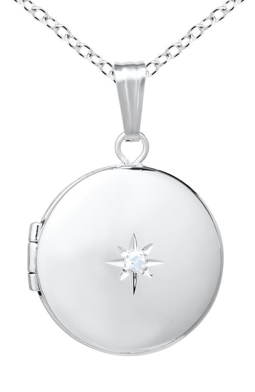 Mignonette Sterling Silver & Diamond Locket Necklace at Nordstrom