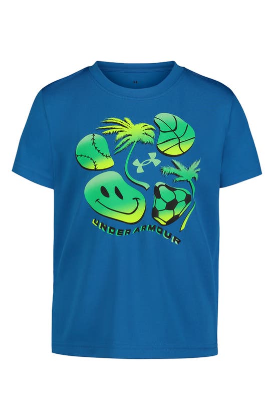 Shop Under Armour Kids' Ua Tech™ Warped Smile Performance Graphic T-shirt In Photon Blue