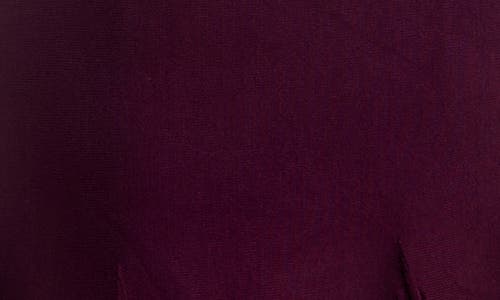 Nina Leonard Ribbed Fit & Flare Sweater Dress In Black Plum