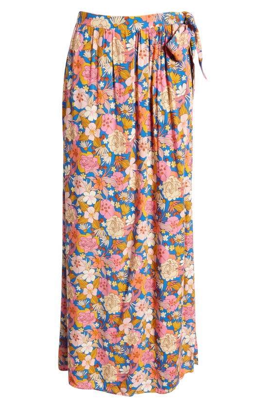 Shop Rip Curl Kamari Floral Wrap Maxi Skirt In Pink Multi