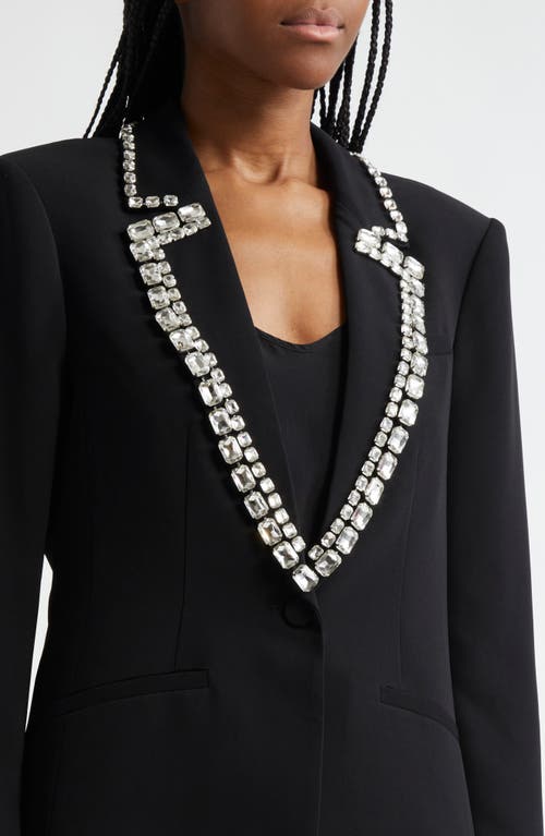 Shop Cinq À Sept Karlie Rhinestone Chain Blazer In Black