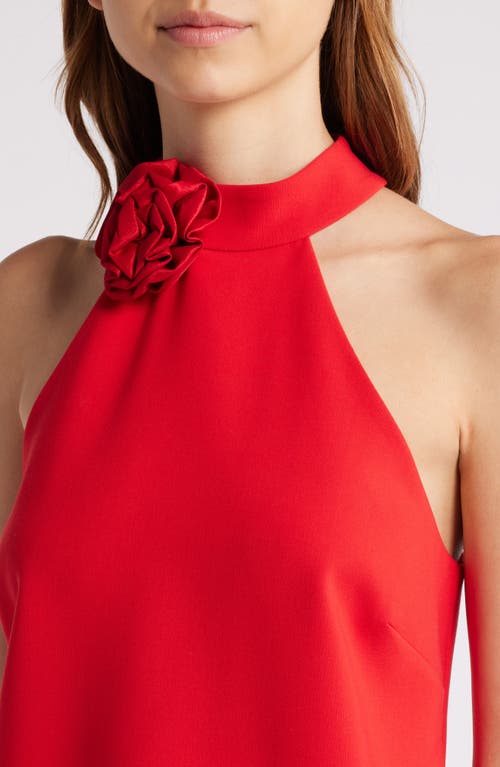 Shop Likely Yelena Rosette Detail Cocktail Minidress In Scarlet