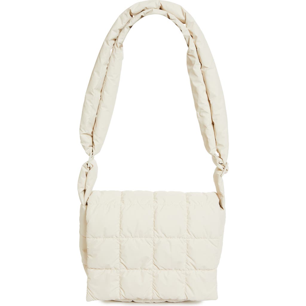 Veecollective Porter Water Repellent Quilted Messenger Crossbody Bag In Birch