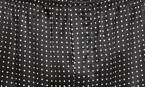Majestic International Dot Silk Boxers In Black/black Piping