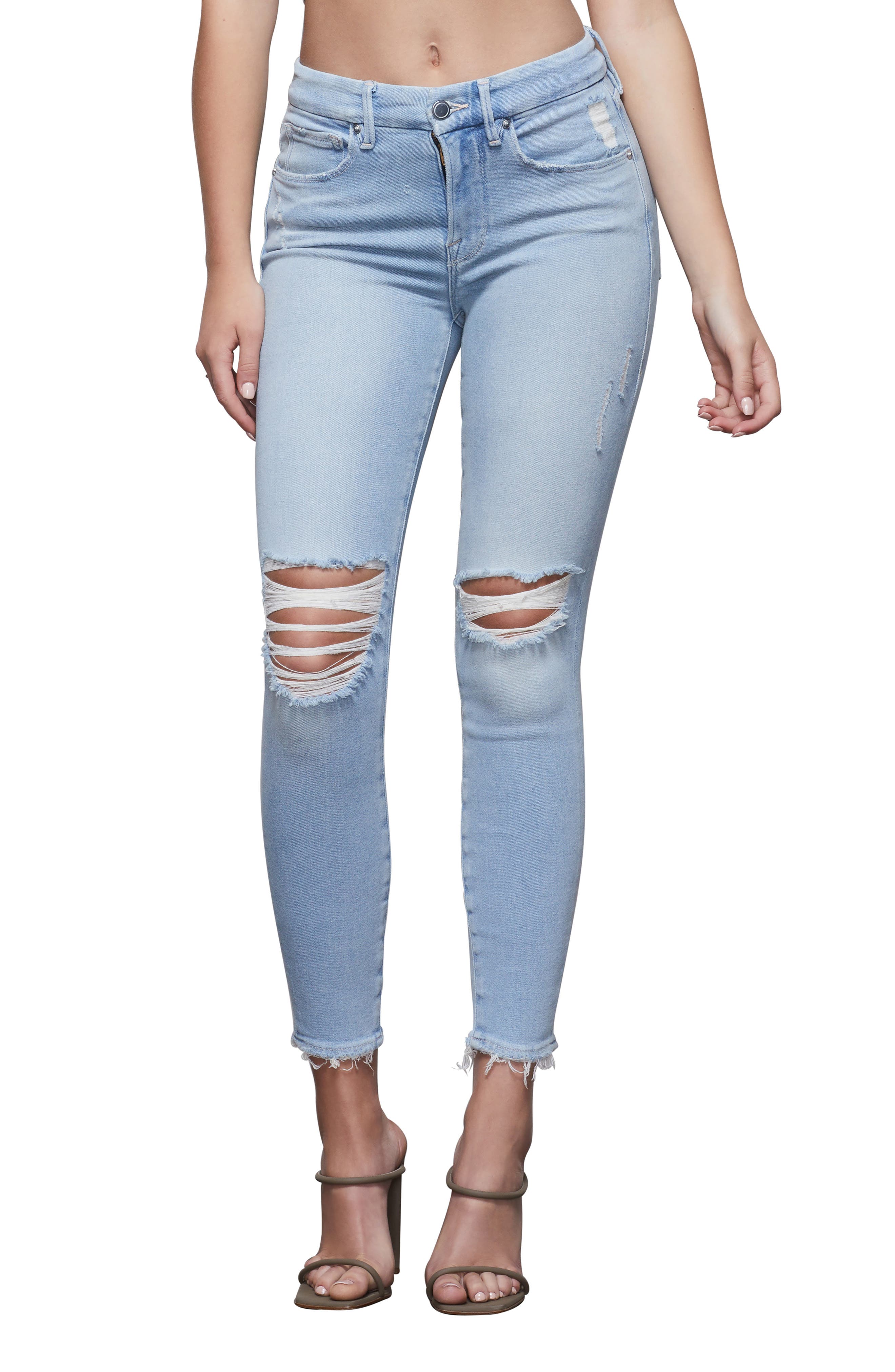 Good American | Good Legs Ripped Cropped Skinny Jeans | Nordstrom Rack
