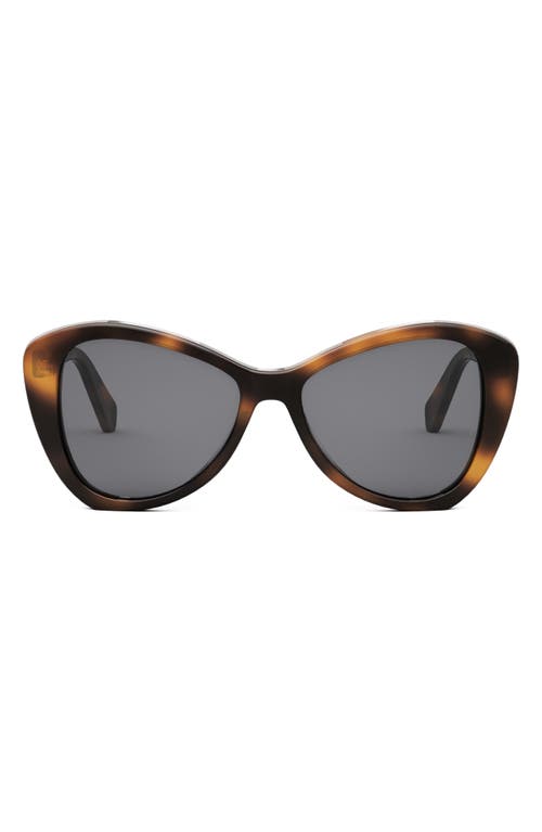 Shop Celine Butterfly 55mm Sunglasses In Blonde Havana/smoke