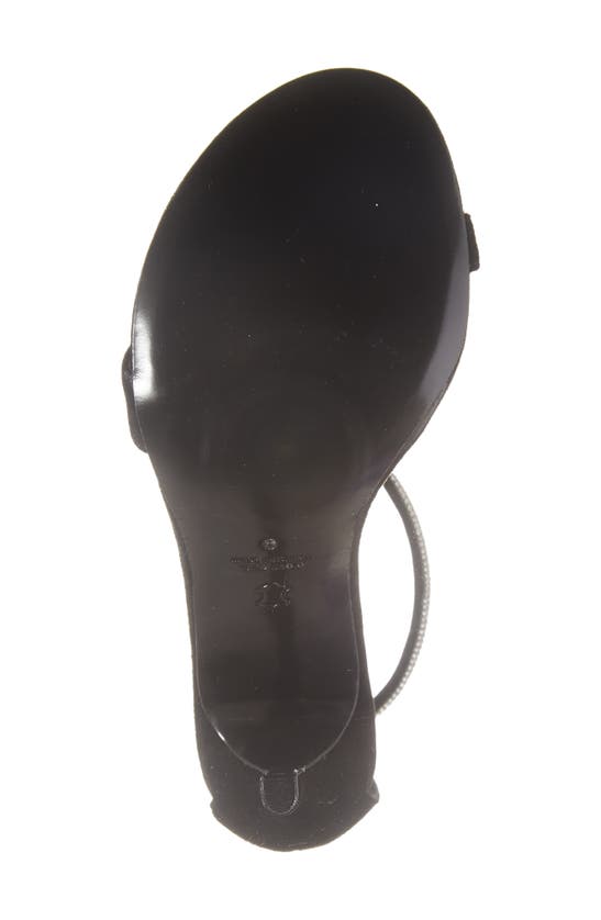 Shop Koko + Palenki Odette Pavé Crystal T-strap Sandal In Black Suede