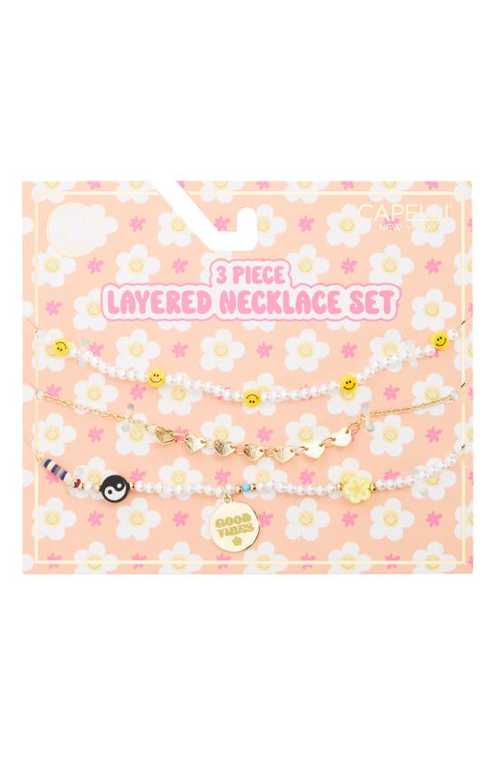Shop Capelli New York Kids' Assorted 3-pack Necklaces In Yellow Multi