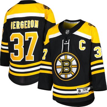 Youth Patrice Bergeron Black Boston Bruins Player Name & Number Hoodie
