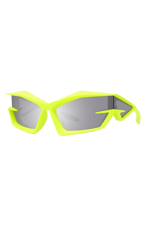 Shop Givenchy Giv Cut 69mm Oversize Geometric Sunglasses In Matte Yellow/smoke Mirror