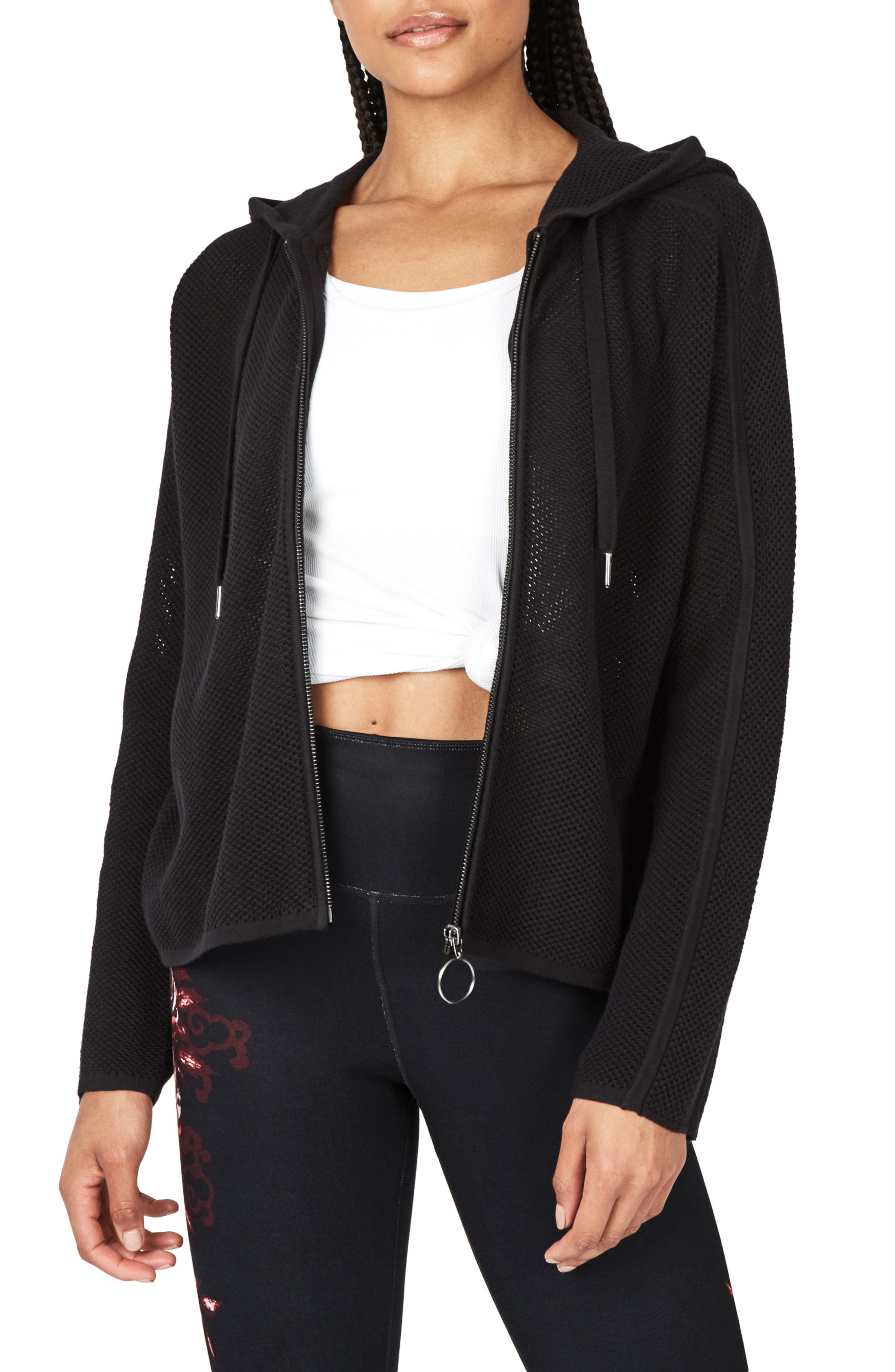 Sweaty Betty Open Mesh Front Zip Hoodie Nordstrom