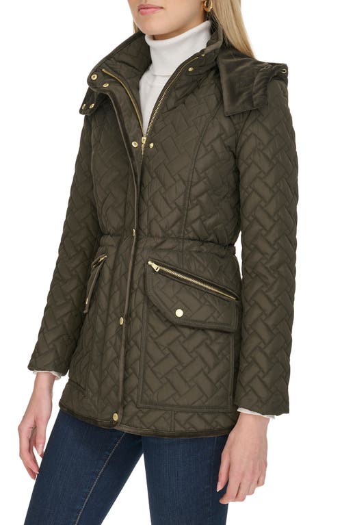 Shop Cole Haan Signature Quilted Parka In Olive