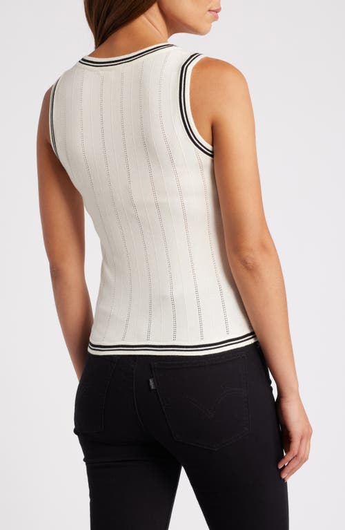 Shop Zoe And Claire Pointelle Sweater Vest In Ivory