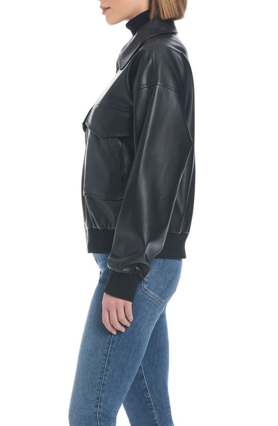 Shop Sanctuary Faux Leather Aviator Jacket In Black