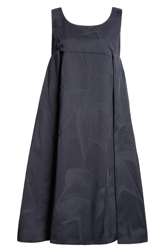 Comme Des Garçons Bow Jacquard Sleeveless Midi Dress In Navy