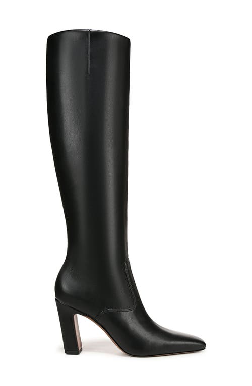 Shop Franco Sarto Bowman Snakeskin Embossed Knee High Boot In Black Smooth