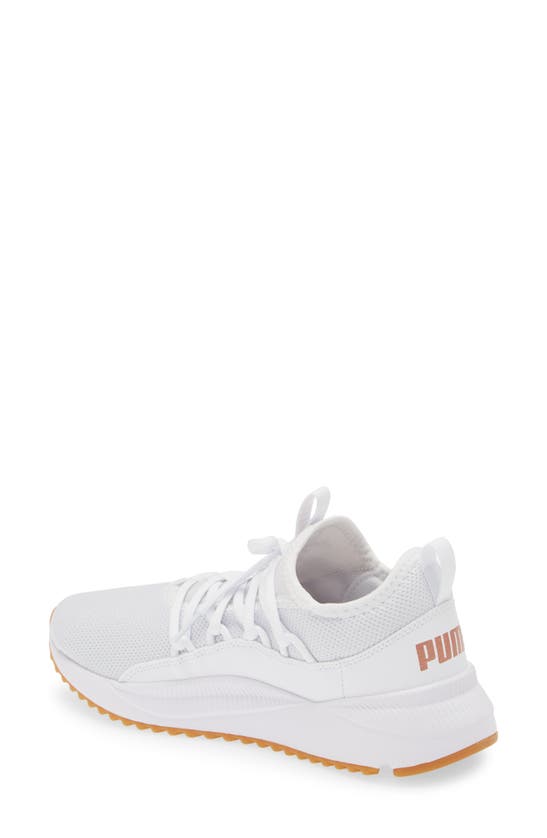 Puma Pacer Future Web Knit Sneaker In  White-copper Rose