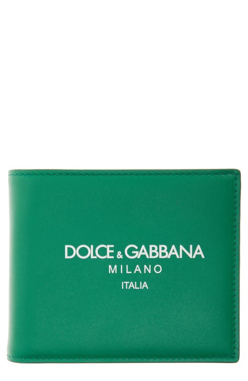 Dolce & Gabbana Logo Leather Bifold Wallet in Green Logo at Nordstrom