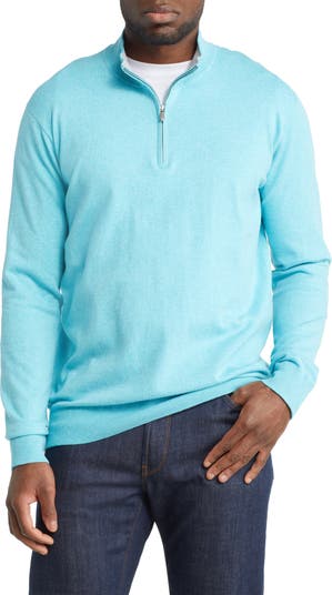Peter Millar Crest Quarter Zip Cotton Blend Sweater