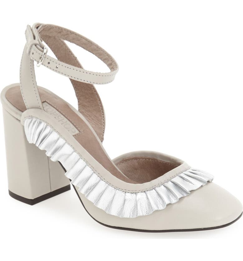 Topshop 'Gosh' Square Toe Wraparound Frill Pump (Women) | Nordstrom