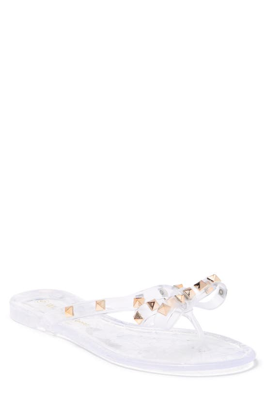 Wild Diva Lounge Studded Jelly Sandal In Clear