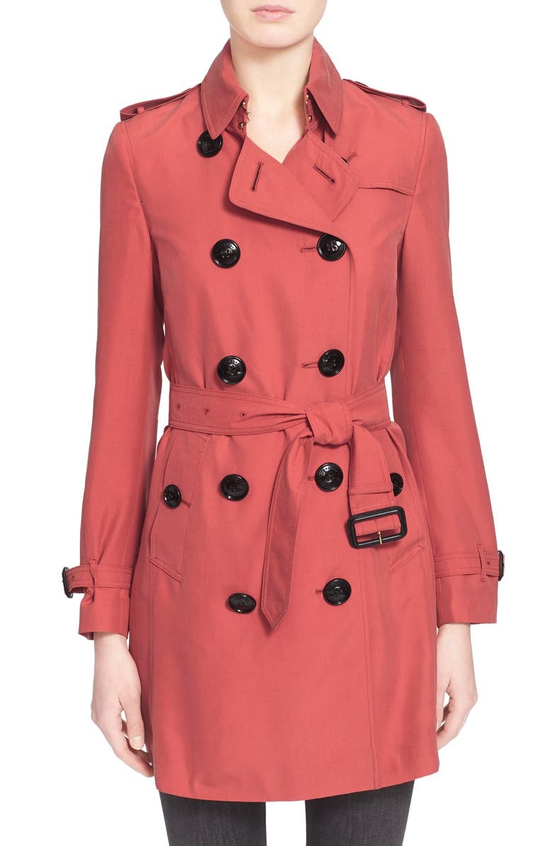 Burberry London 'Kensington' Double Breasted Silk Trench Coat | Nordstrom
