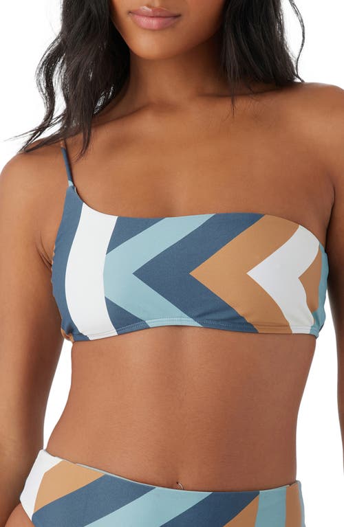 O'neill Soli Geo Seal Beach One-shoulder Bikini Top In Blue Multi