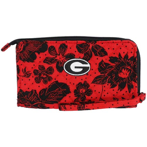 VERA BRADLEY Georgia Bulldogs Rain Garden Front-Zip Wristlet in Red