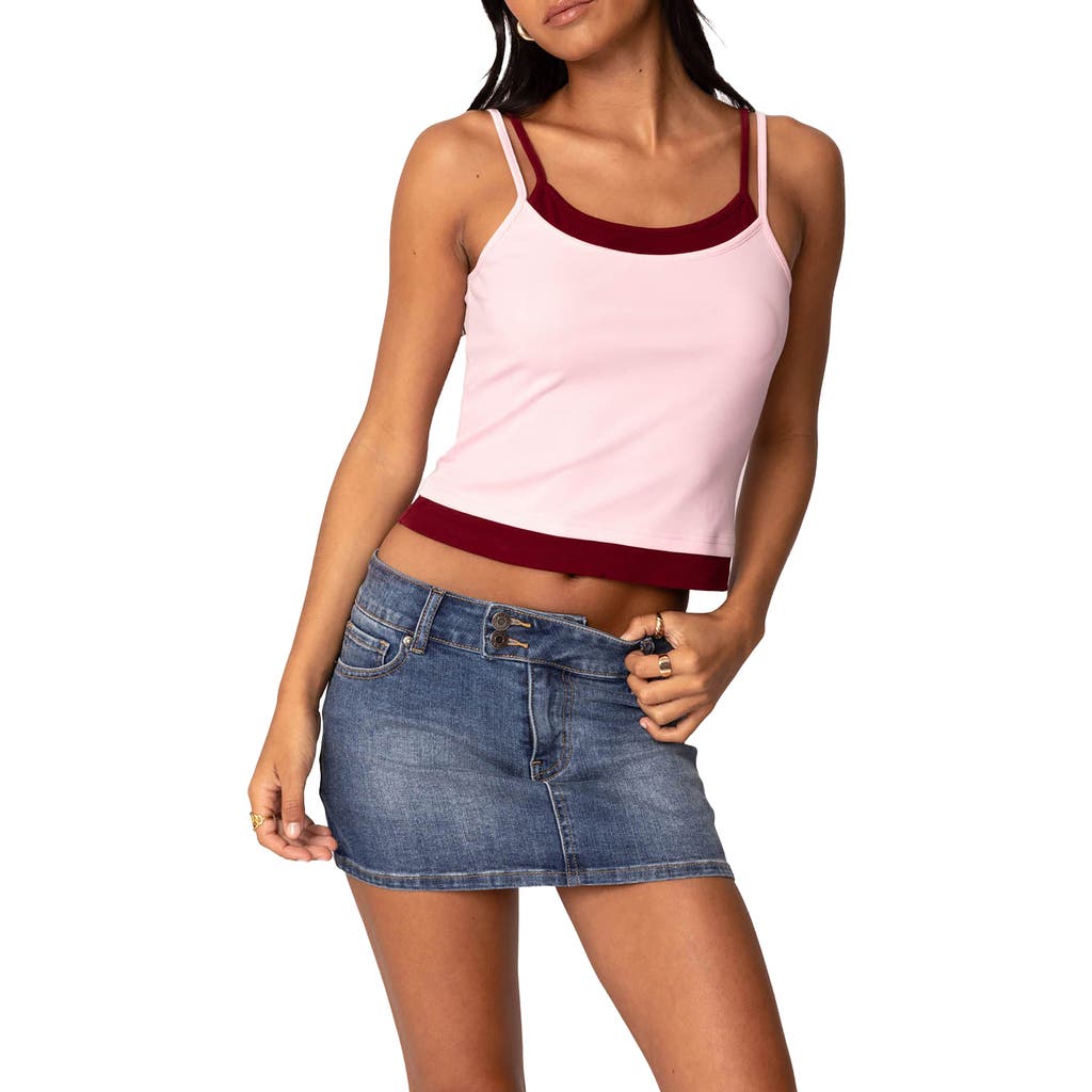 Edikted Element Layered Camisole In Light-pink