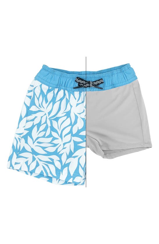 Shop Feather 4 Arrow High Tide Volley Swim Trunks In Blue Grotto