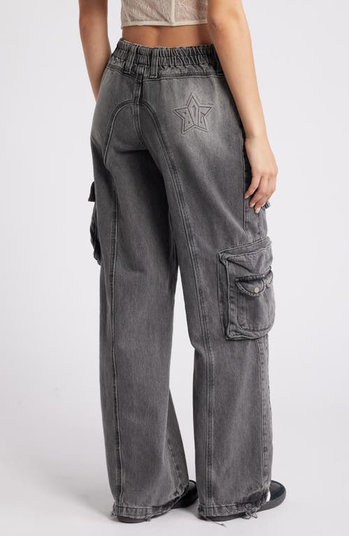 Shop Bdg Urban Outfitters Y2k Low Rise Cargo Jeans In Grey