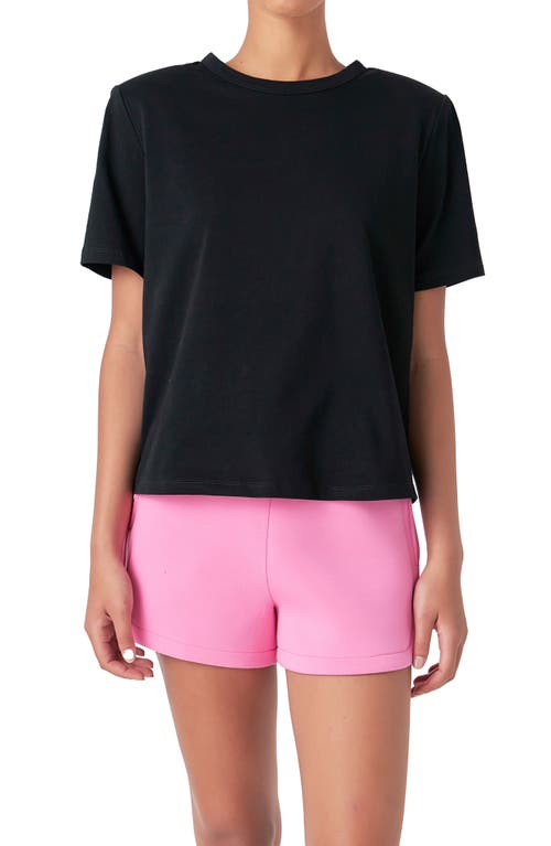 Grey Lab Power Shoulder Cotton T-shirt In Black