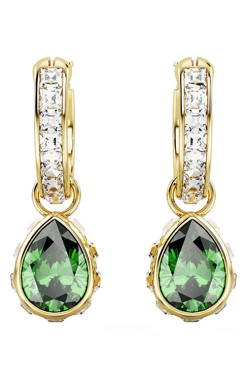 Swarovski Stilla Crystal Hoop Drop Earrings in Green at Nordstrom