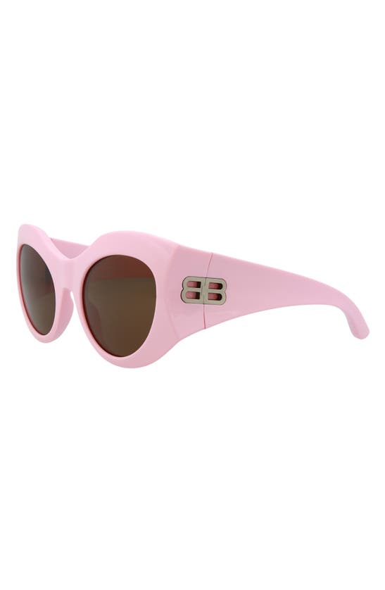 Shop Balenciaga 56mm Statement Sunglasses In Pink Pink Brown