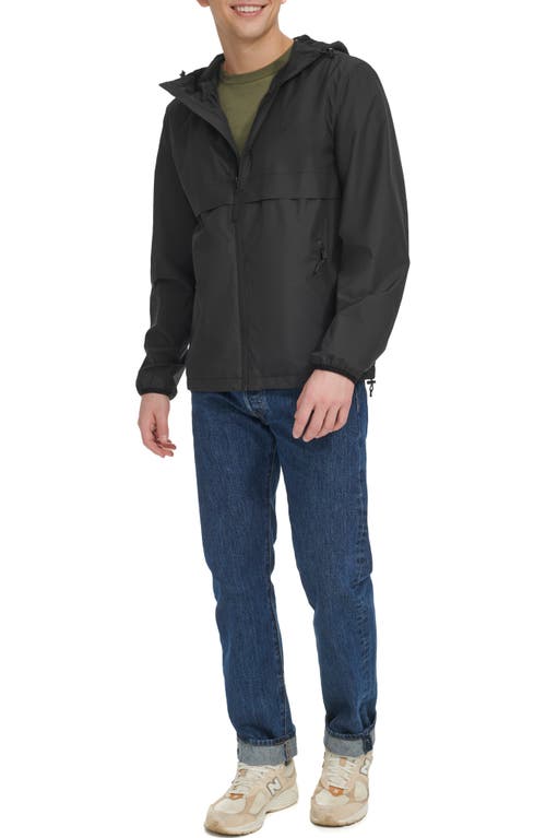 Shop Levi's Water Resistant Hooded Rain Jacket In Black