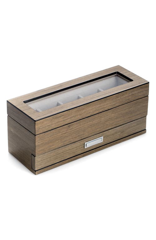 Bey-Berk Lacquered Wood Watch Box in Brown