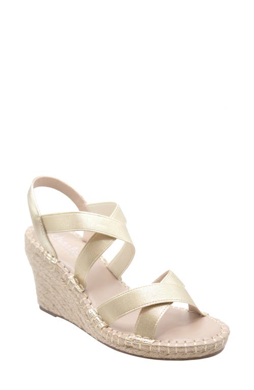 Charles by Charles David Nick Espadrille Platform Wedge Sandal in Light Gold-Mt at Nordstrom, Size 9