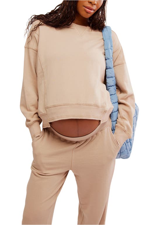 Shop Free People Hatch Intercept Sweatshirt In Desert Sand