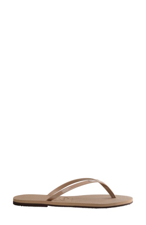 Shop Havaianas You Flip Flop In Rose Gold/gold