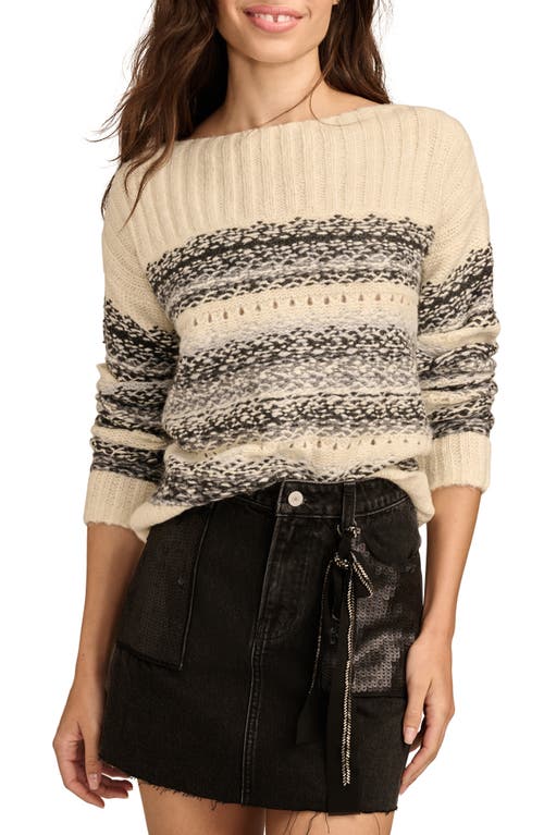 Lucky Brand Fair Isle Boat Neck Sweater In Neutral Combo