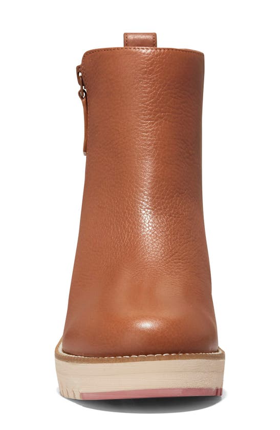 Cole Haan Zerogrand City Waterproof Wedge Bootie In British Tan/ Ivory Wp