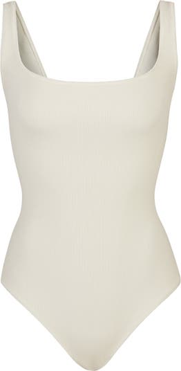 SKIMS Off-White Cotton Rib Bodysuit